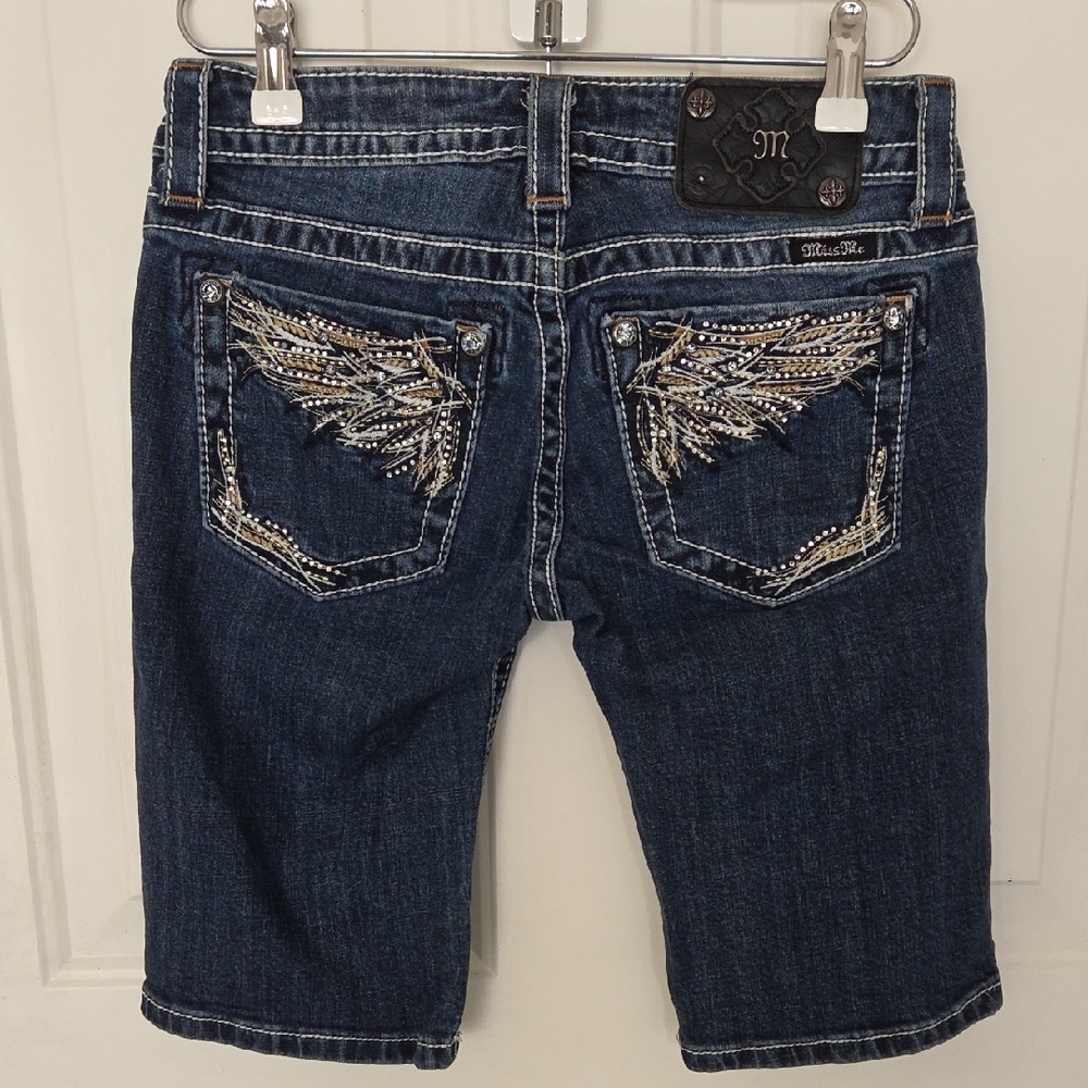 Miss Me Dark Blue Denim Shorts - Picture 6 of 12